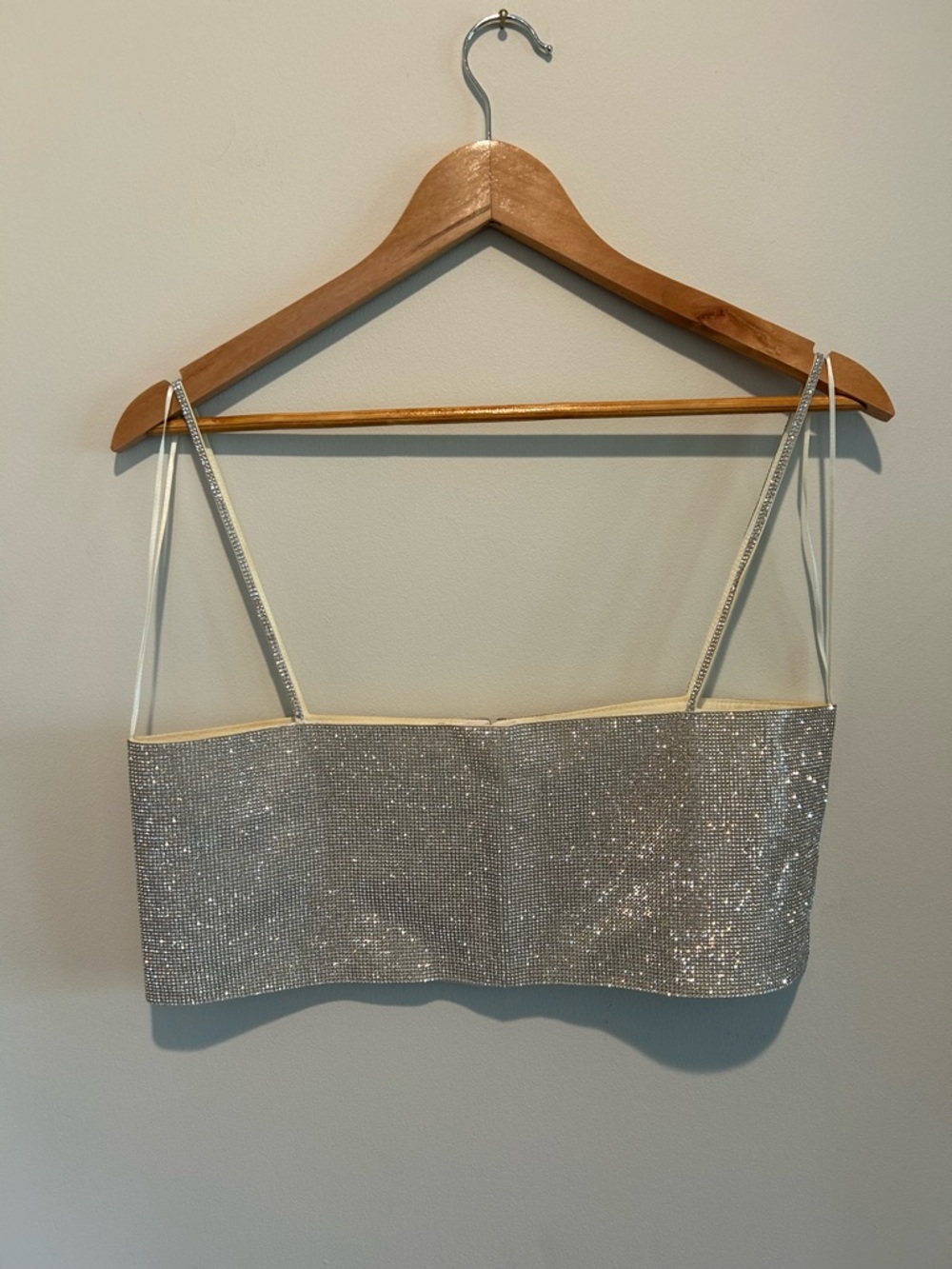 Zara Embellished Rhinestone Crop Top - Picture 2 of 5